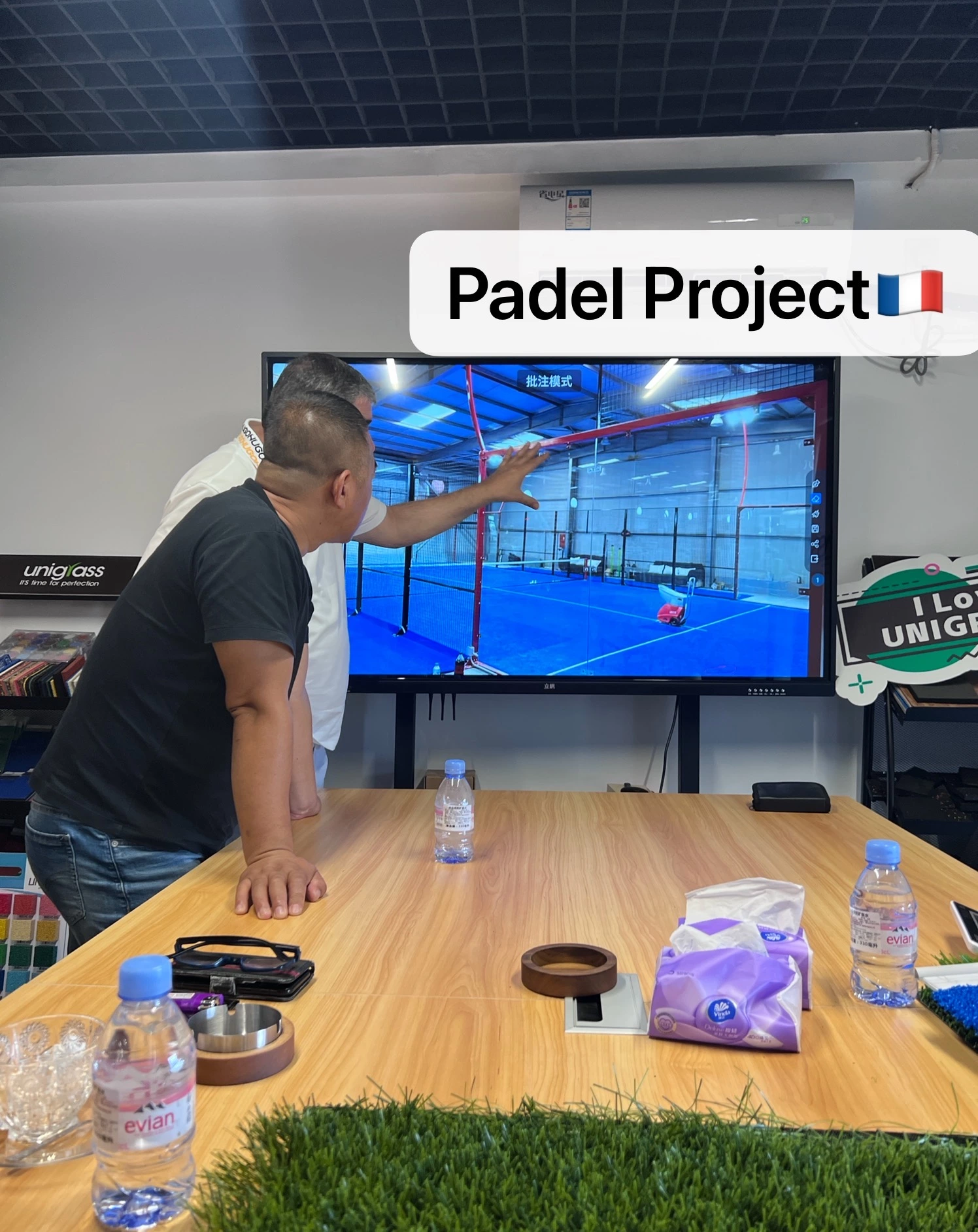 Proceso del proyecto de cancha de pádel en Francia
