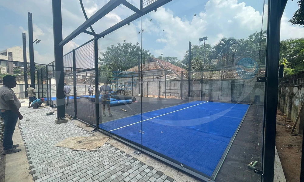 Sri Lankan Client installing Padel Court