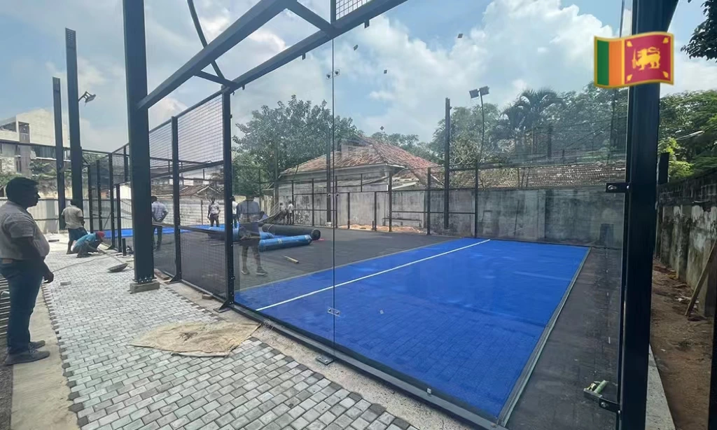Sri Lankan Client installing Padel Court