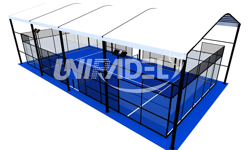 Padel Court Split Roof Features and Materials