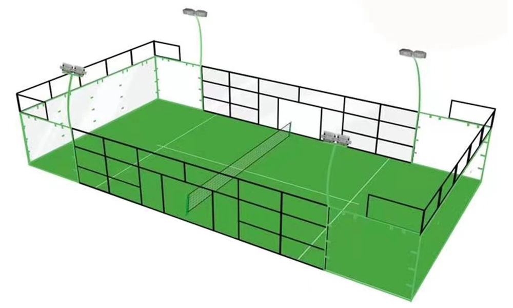 Padel tennis court system site construction