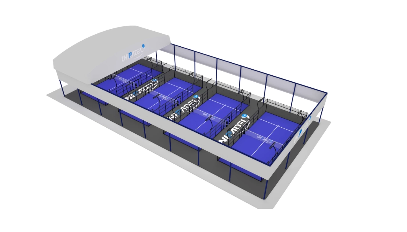 Terrain de padel sous tente électrique