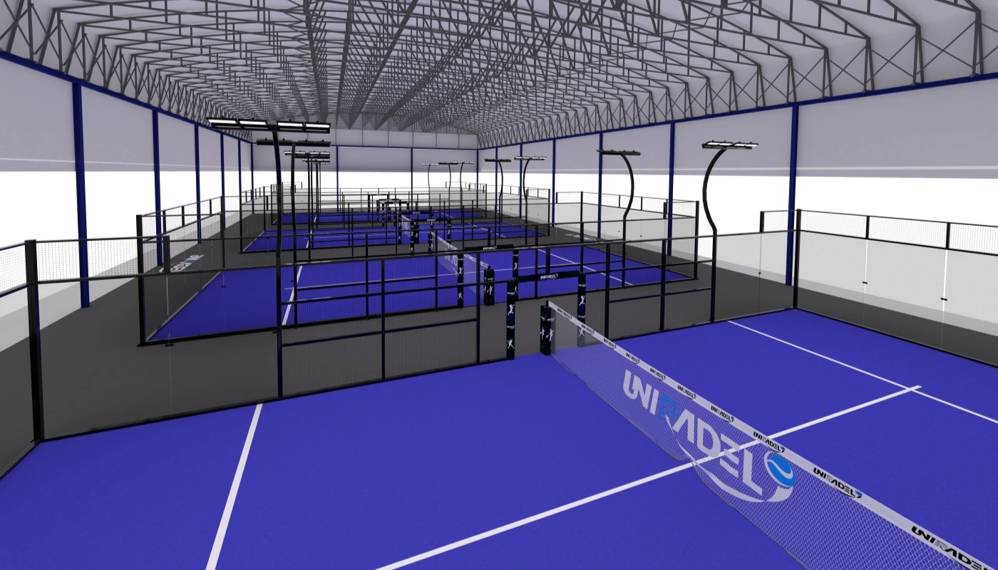 Terrain de padel sous tente électrique